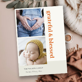 Cartão De Festividades Negrito Mínimo 2 Foto Grade Vermelho Grato & Abenç