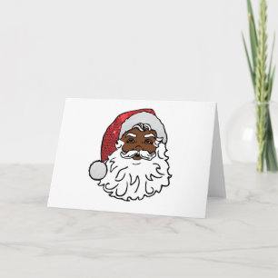 Cartão De Festividades negro santa claus