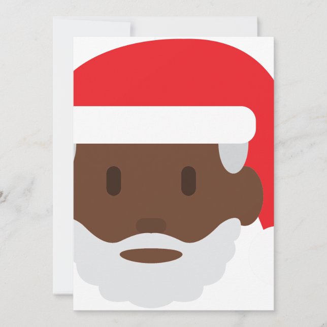Cartão De Festividades negro santa claus emoji (Frente)