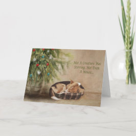 Cartão De Festividades Nem uma criatura era Stirring Corgi