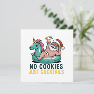 Cartão De Festividades Nenhum Biscoito Apenas Coquetéis Santa Verão Natal