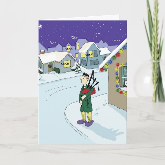 Cartão De Festividades Nenhuma noite silenciosa na vizinhança de Duncans (Frente)