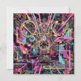 Cartão De Festividades Neon Psychedelic Luxury Lounge Art