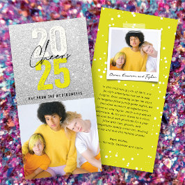 Cartão De Festividades Neon Yellow Cheers 2025 Glitter New Year Foto