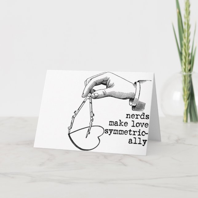 Cartão De Festividades Nerd fazem amor simetricamente (Frente)