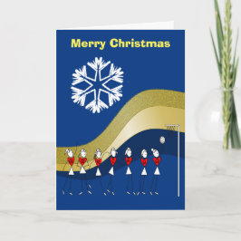 Cartão De Festividades Netball temático do Natal