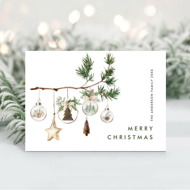 Cartão De Festividades Neutralista minimalista Boho Christmas Composition (Criador carregado)
