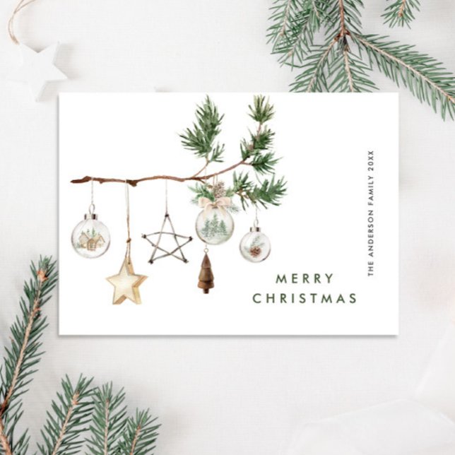 Cartão De Festividades Neutralista minimalista Boho Christmas Composition (Criador carregado)