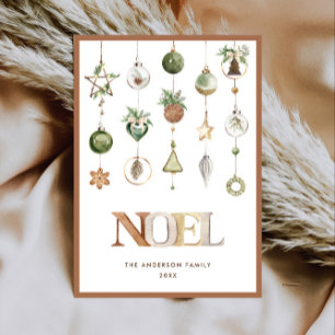 Cartão De Festividades Neutralista minimalista Boho Christmas Composition