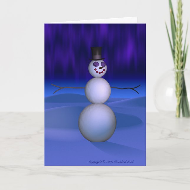 Cartão De Festividades Neve à Noite (Frente)