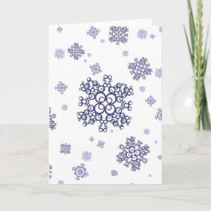 Cartão De Festividades Neve Azul