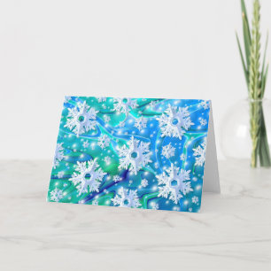 Cartão De Festividades Neve Azul