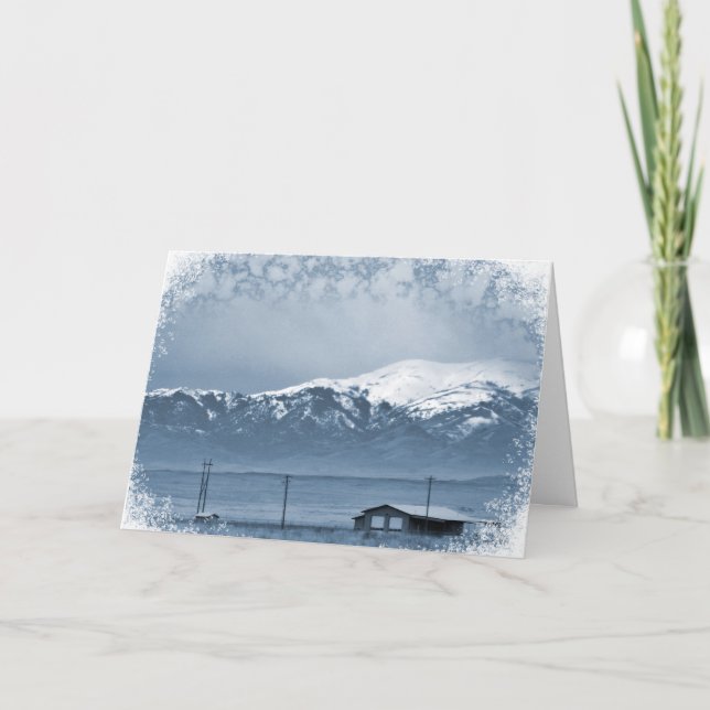 Cartão De Festividades Neve chegando (Natal) (Frente)