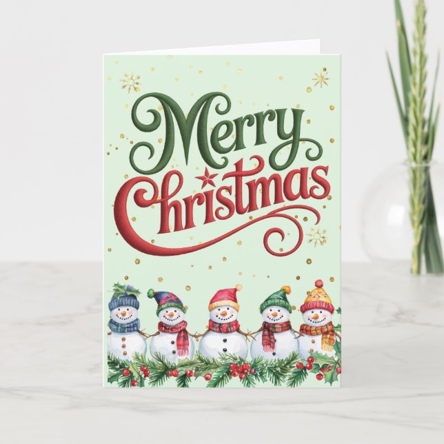 Cartão De Festividades Neve Colorida (Frente)