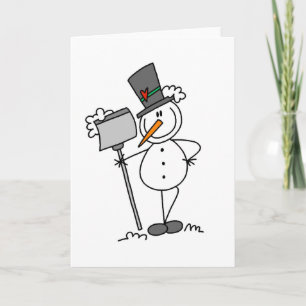 Cartão De Festividades Neve com pá
