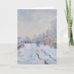 Cartão De Festividades Neve de Claude Monet //em Argenteuil<br><div class="desc">Um trabalho do artista impressionista famoso Claude Monet.</div>