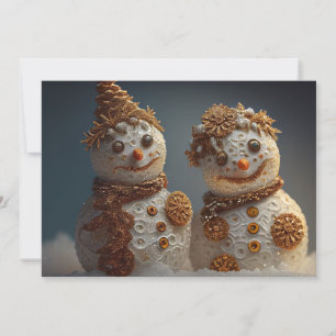 Cartão De Festividades Neve encantadora com destaque para glitter e ginge