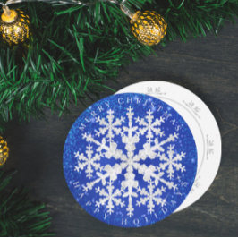 Cartão De Festividades Neve Flakes Azul Branco