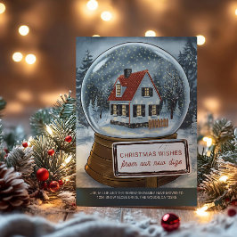 Cartão De Festividades Neve Globo de Natal Deseja de Novos Dígitos