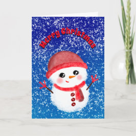 Cartão De Festividades Neve Menina Feliz Natal