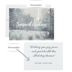 Cartão De Festividades Neve na floresta de inverno