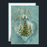 Cartão De Festividades Neve Ornament Única de Árvores de Natal Merry<br><div class="desc">Esta é a temporada com neve,  ornamento e árvores de Natal neste Cartão de Férias único — com Feliz Natal em uma bela guião de ouro. Qualquer pergunta design,  apenas mande um bate-papo e ficaremos encantados em ajudar.</div>