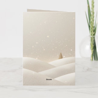 Cartão De Festividades Neve Silenciosa, Brilho Suave;Elegância Minimalist
