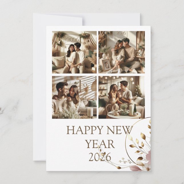 Cartão De Festividades New Year Celebration Card | Couple Card (Frente)