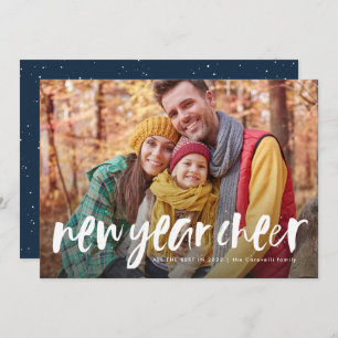Cartão De Festividades New year cheer playful funky writing photo card