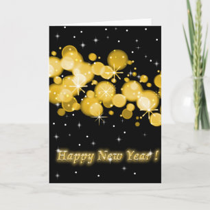 Cartão De Festividades New Year Greetings in Black & Gold
