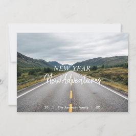 Cartão De Festividades New Year New Adventures | Photo Flat Holiday Card