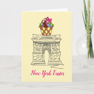 Cartão De Festividades New York Páscoa Basket Washington Square Arch NYC