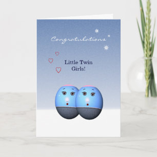 Cartão De Festividades Newborn Twin Girls (photo template)