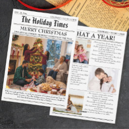 Cartão De Festividades Newsletter da família natalina Ano fotográfico em 