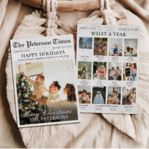 Cartão De Festividades Newsletter de Natal do Jornal Que Fotos de Ano