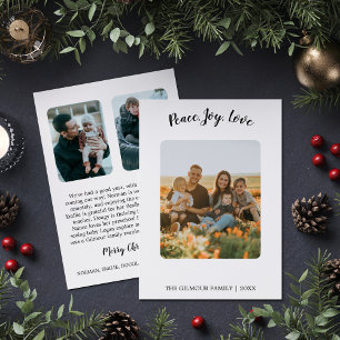 Cartão De Festividades Newsletter Minimalista de 3 fotos com amor pela al