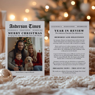 Cartão De Festividades Newspaper Year In Review Breaking News Christmas