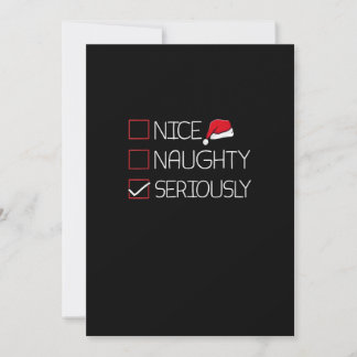 Cartão De Festividades Nice Naughty Seriously Christmas Modern Style