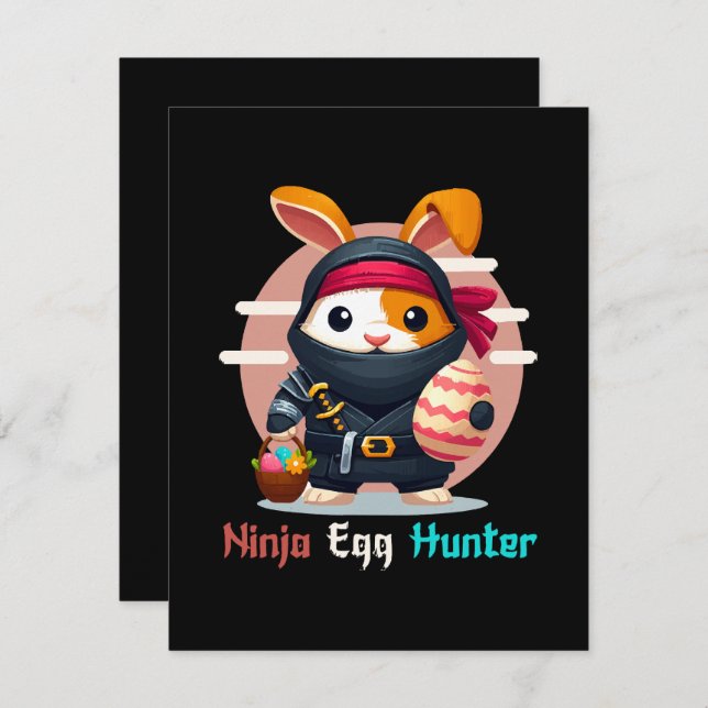 Cartão De Festividades Ninja Egg Hunter (Frente/Verso)