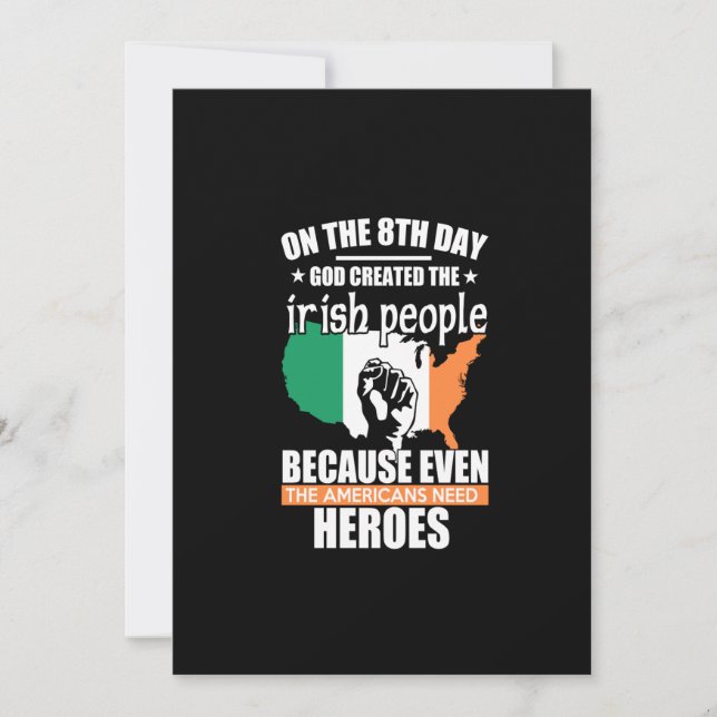 Cartão De Festividades no 8º dia deus criou o povo irlandês porque (Frente)