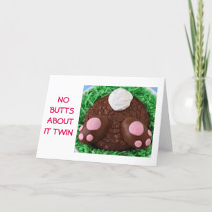 CARTÃO DE FESTIVIDADES NO BUTTS ABOUT IT TWIN-EASTER WISH IS HUGE