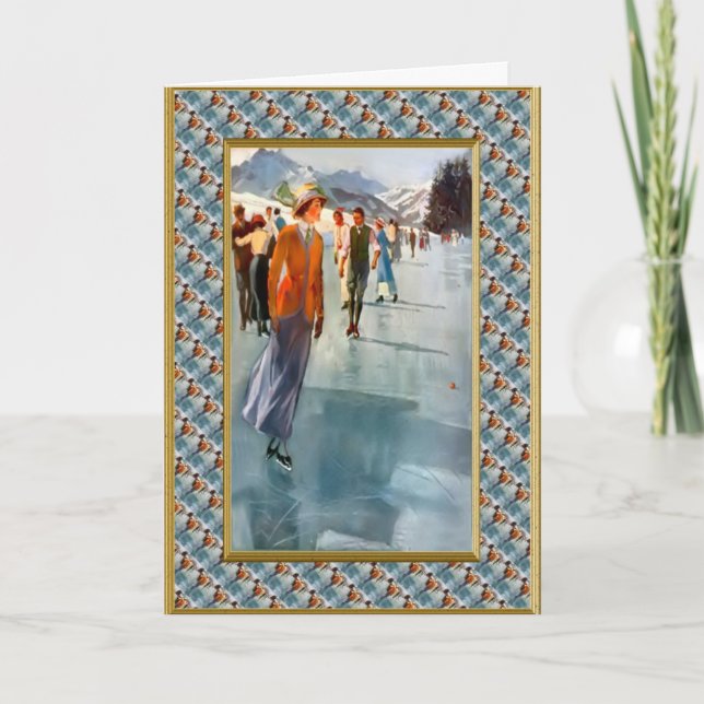 Cartão De Festividades No gelo (Frente)