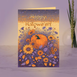 Cartão De Festividades No Jardim das Halloween