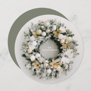 Cartão De Festividades No Natal, Wreath Business Obrigado