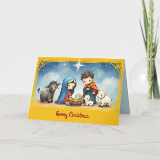 Cartão De Festividades No Presépio