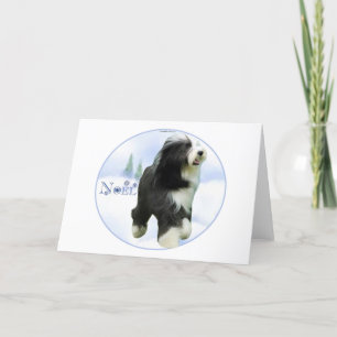 Cartão De Festividades Noel Bearded Collie