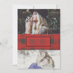 Cartão De Festividades Noel Buffalo Verificar Duas Fotografias