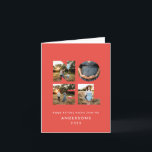 Cartão De Festividades Noel Christmas bold 4 foto simples Holiday<br><div class="desc">Divertimento brilhante e colorido Noel Natal design de 4 fotos no feriado. Vias de cores vermelhas,  verdes,  marinhos azuis,  pretas e cor-de-rosa disponíveis.</div>