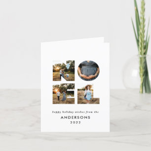 Cartão De Festividades Noel Christmas bold 4 foto simples Holiday