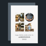 Cartão De Festividades Noel Christmas bold 4 foto simples Holiday<br><div class="desc">Divertimento brilhante e colorido Noel Natal design de 4 fotos no feriado. Vias de cores vermelhas,  verdes,  marinhos azuis,  pretas e cor-de-rosa disponíveis.</div>